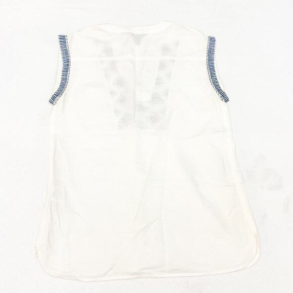 J. Crew Embroidered Linen Short Sleeve Top Size Small - Picture 2 of 4